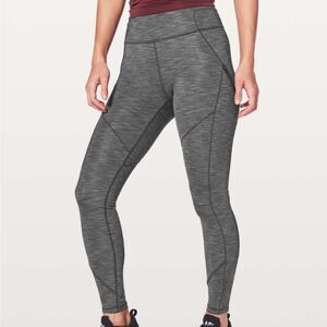 Lululemon Rain-On Train-On Tights Heathered Grey Size 4